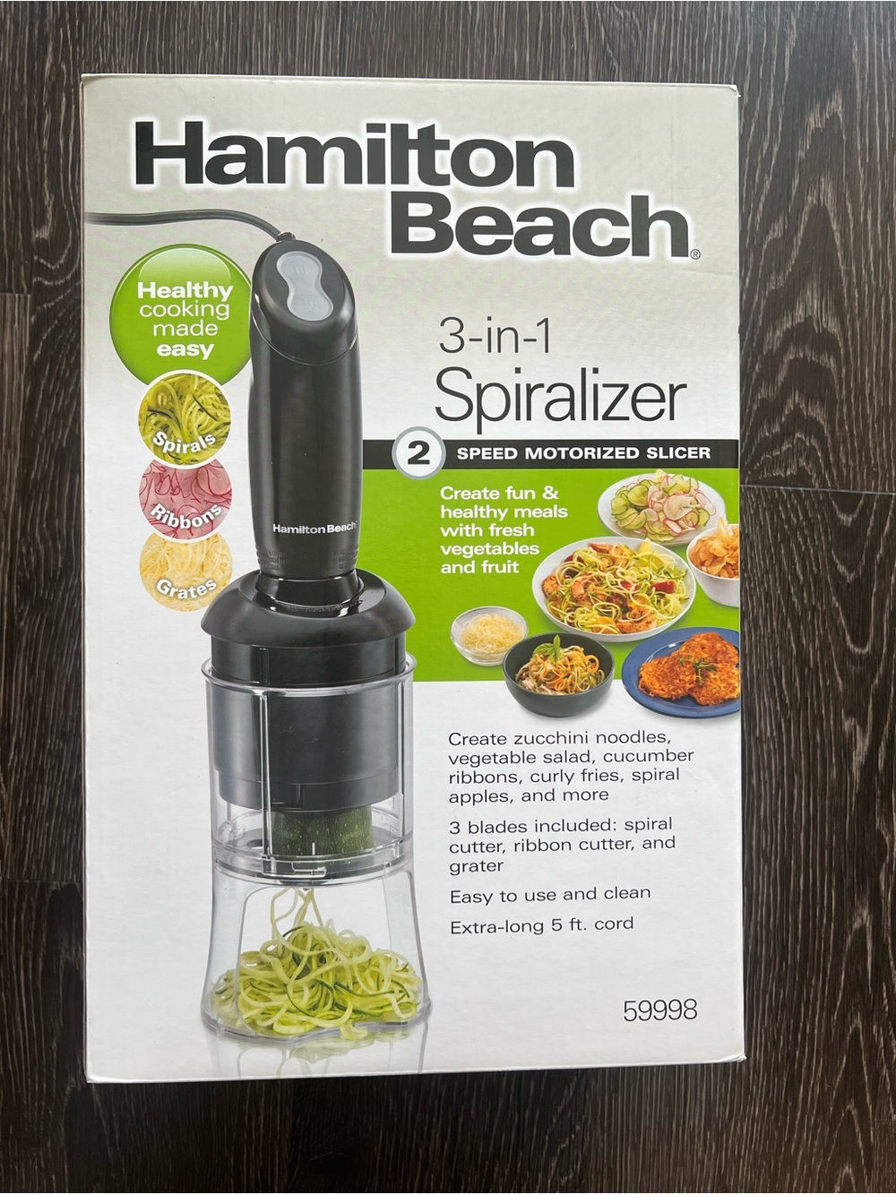 Hamilton Beach Black and Clear 3-in-1 Spiralizer